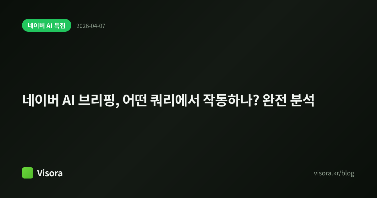 네이버 AI 브리핑, 어떤 쿼리에서 작동하나? 완전 분석